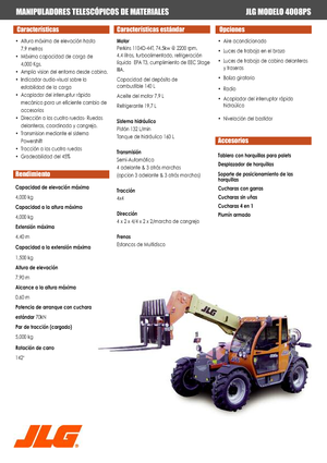 Телескопічні навантажувачі JLG 4008 PS
