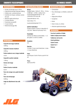 Телескопічні навантажувачі JLG 4008 PS