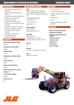 Телескопічні навантажувачі JLG 4009 PS