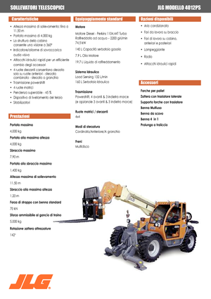 Телескопічні навантажувачі JLG 4012 PS