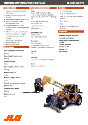 Телескопічні навантажувачі JLG 4012 PS