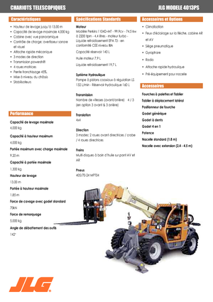 Телескопічні навантажувачі JLG 4013 PS