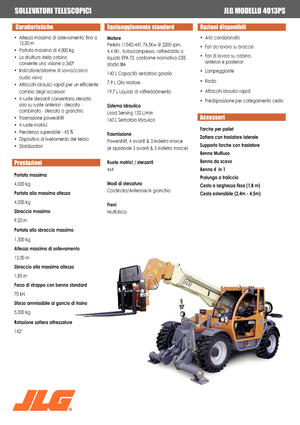 Телескопічні навантажувачі JLG 4013 PS