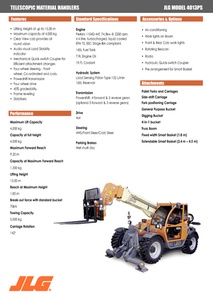 Телескопічні навантажувачі JLG 4013 PS