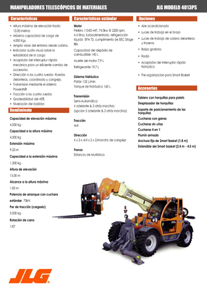 Телескопічні навантажувачі JLG 4013 PS