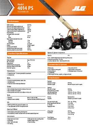 Телескопічні навантажувачі JLG 4014 PS