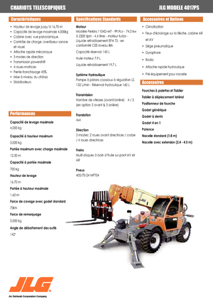 Телескопічні навантажувачі JLG 4017 PS
