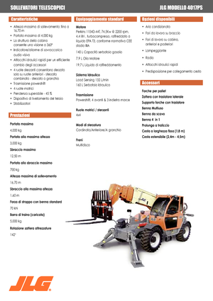 Телескопічні навантажувачі JLG 4017 PS