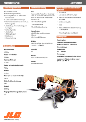 Телескопічні навантажувачі JLG 4017 PS