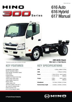стійке шасі Hino 300 616 HYBRID 4x2