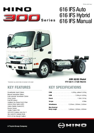 стійке шасі Hino 300 616 IFS HYBRID 4x2