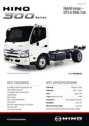 стійке шасі Hino 300 616 WIDE - HYBRID
