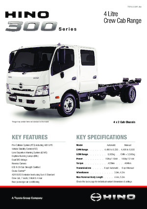 стійке шасі Hino 300 617 WIDE CREW
