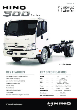 стійке шасі Hino 300 717 WIDE