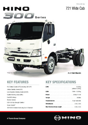 стійке шасі Hino 300 721 WIDE