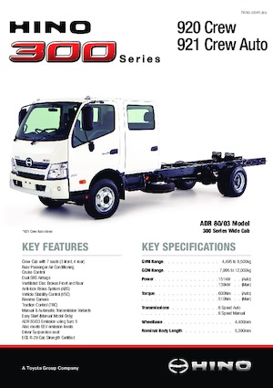 стійке шасі Hino 300 920 CREW 4x2