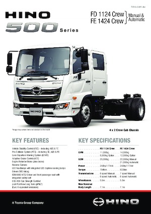 стійке шасі Hino 500 FD 1124 CREW 4x2