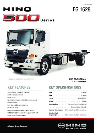 стійке шасі Hino 500 FG 1628 4x2