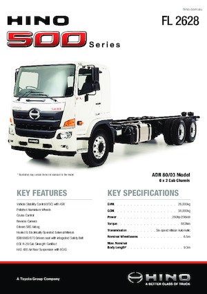 стійке шасі Hino 500 FL 2628 6x2