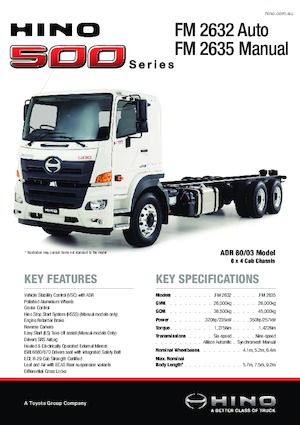 стійке шасі Hino 500 FM 2635 6x4