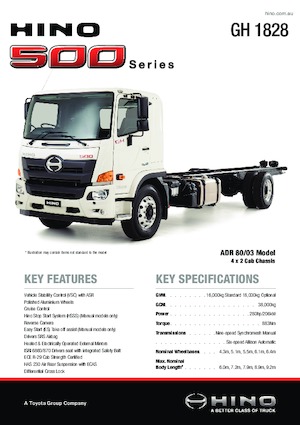 стійке шасі Hino 500 GH 1828 4x2