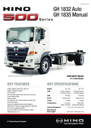 стійке шасі Hino 500 GH 1832 4x2