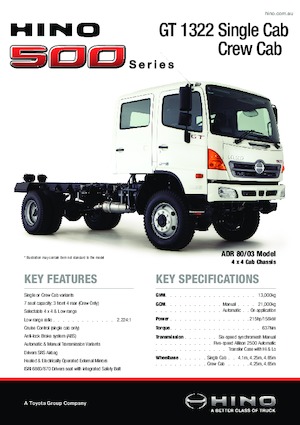стійке шасі Hino 500 GT 1322 4x4