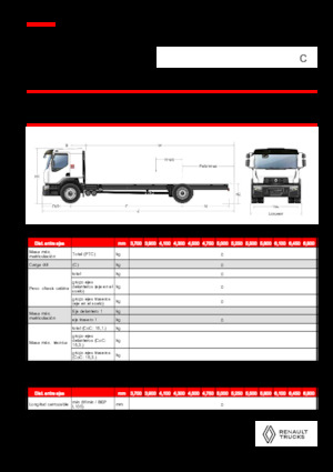 стійке шасі Renault C CAB2300 460 4X2 R E6