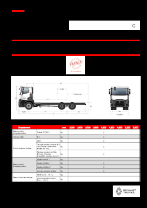 стійке шасі Renault C P6X4 OFF ROAD 11L E6