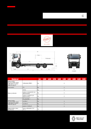стійке шасі Renault C P6X4 OFF ROAD 11L E6
