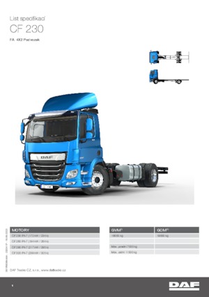 стійке шасі DAF CF 230 FA