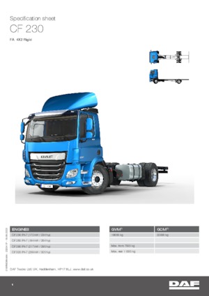 стійке шасі DAF CF 230 FA
