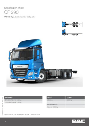 стійке шасі DAF CF 290 FAS
