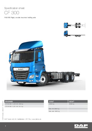 стійке шасі DAF CF 300 FAS
