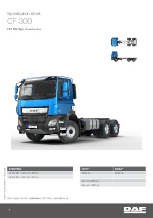 стійке шасі DAF CF 300 FAT Construction