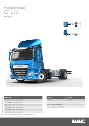 стійке шасі DAF CF 370 FA