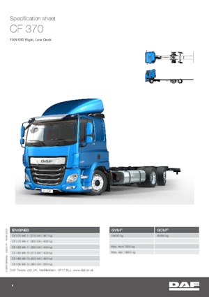 стійке шасі DAF CF 370 FAN Low Deck
