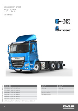 стійке шасі DAF CF 370 FAQ