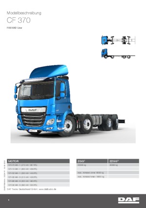 стійке шасі DAF CF 370 FAX