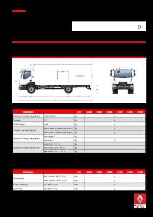 стійке шасі Renault D 13 HIGH 4X2 R 210 E6