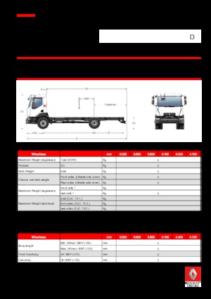 стійке шасі Renault D 13 HIGH 4X2 RK 210 E6