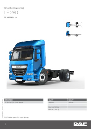 стійке шасі DAF LF 280 FA 19t