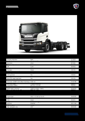 стійке шасі Scania P 250 B6x4NA