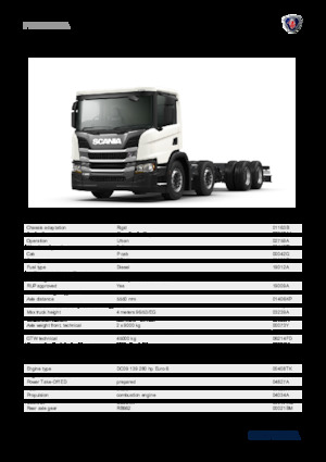 стійке шасі Scania P 280 B8x4NA