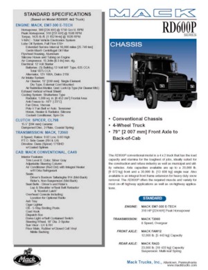 стійке шасі Mack RD690P CA49 EM7-300 E-TECH 4x2