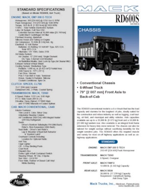 стійке шасі Mack RD690S CA49 EM7-300 E-TECH 6x4