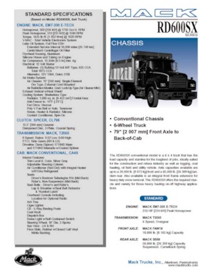 стійке шасі Mack RD690SX CA49 EM7-300 E-TECH 6x4