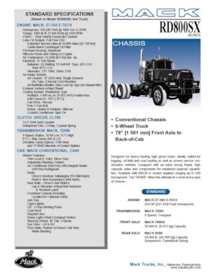 стійке шасі Mack RD890SX CA49 E7-350 E-TECH 6x4