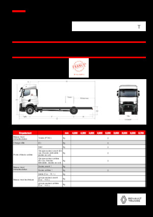 стійке шасі Renault T HIGH P4X2 LOW 13L E6