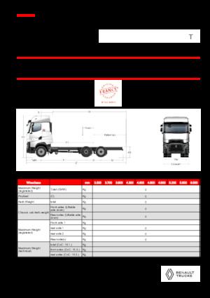 стійке шасі Renault T HIGH P6X2 LOW 24,5T 13L E6